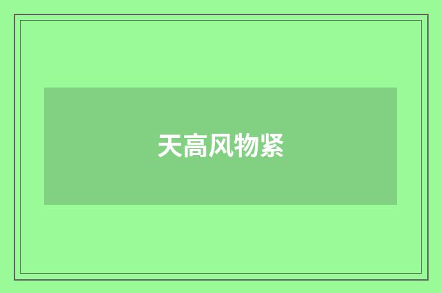 天高风物紧