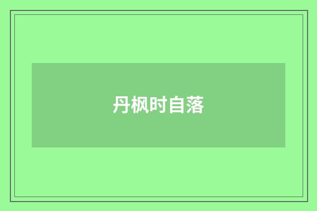 丹枫时自落