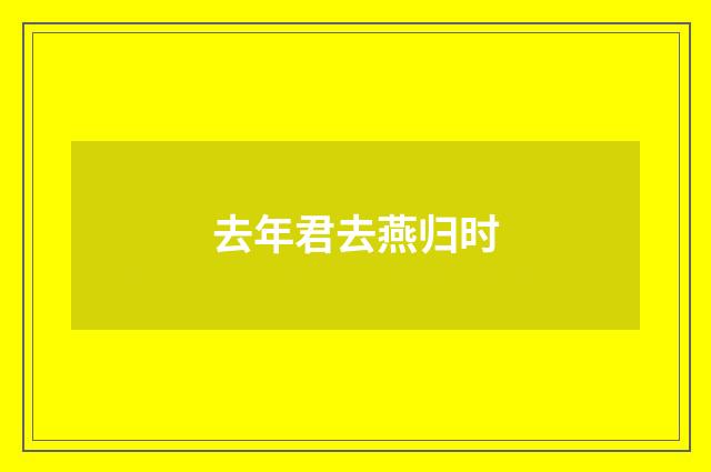 去年君去燕归时