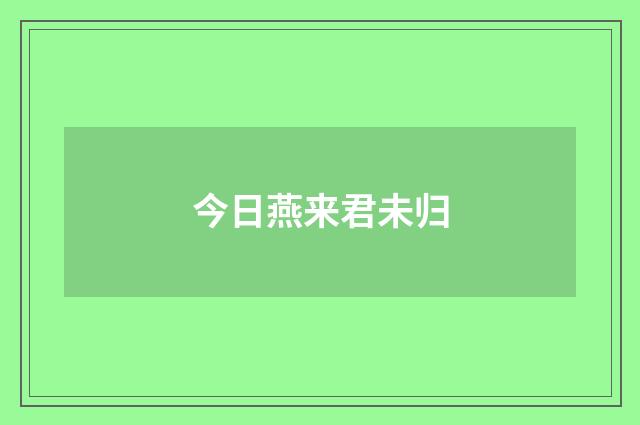 今日燕来君未归
