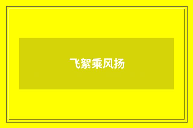飞絮乘风扬