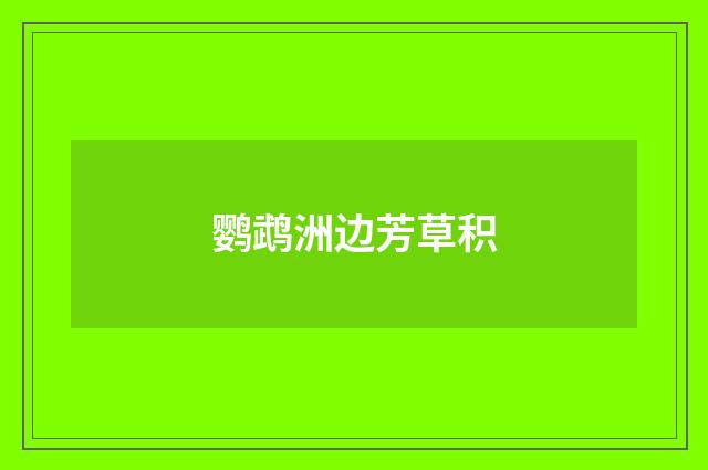 鹦鹉洲边芳草积