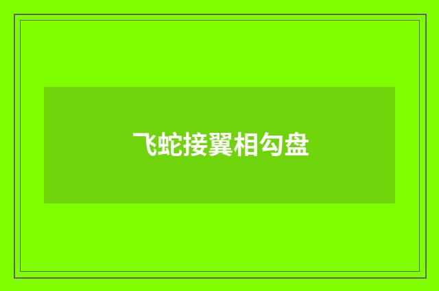飞蛇接翼相勾盘