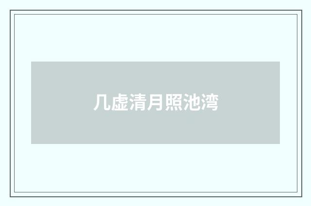 几虚清月照池湾