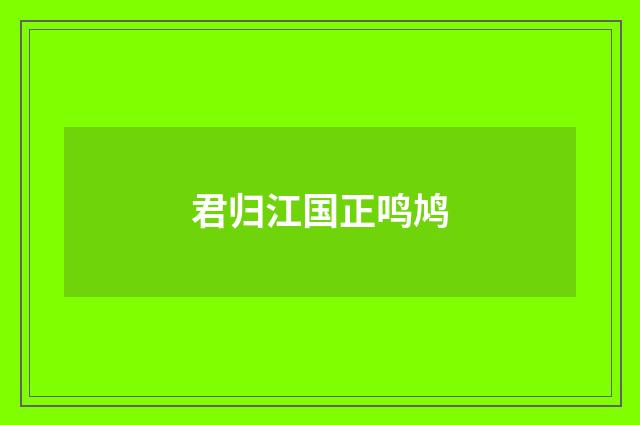君归江国正鸣鸠