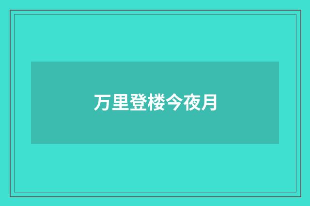 万里登楼今夜月
