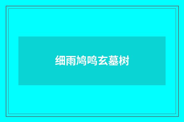 细雨鸠鸣玄墓树
