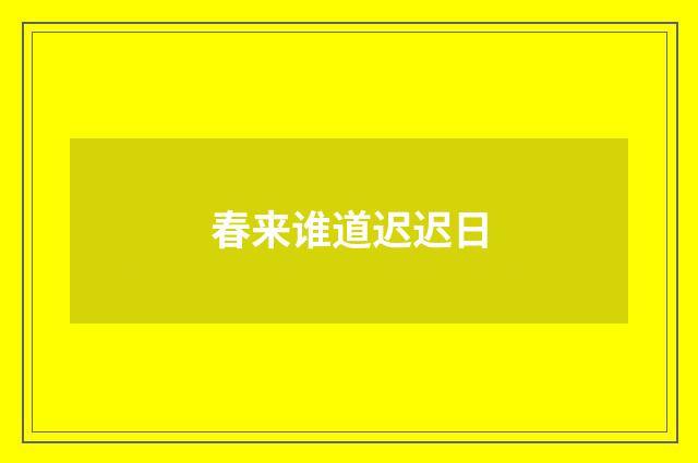 春来谁道迟迟日