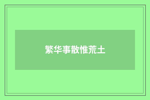 繁华事散惟荒土