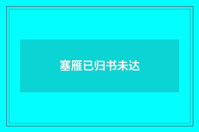 塞雁已归书未达