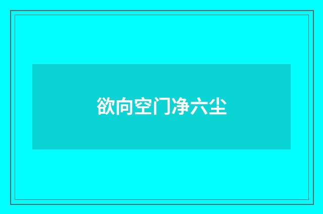 欲向空门净六尘