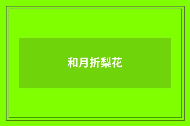 和月折梨花