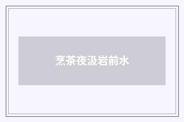 烹茶夜汲岩前水
