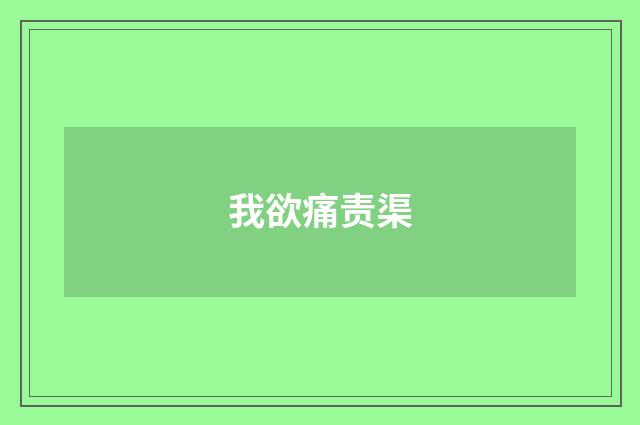我欲痛责渠