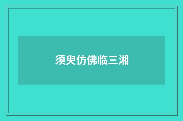 须臾仿佛临三湘