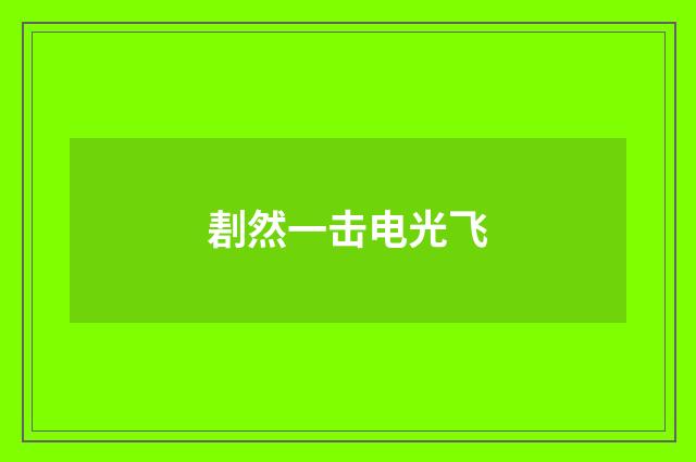 剨然一击电光飞