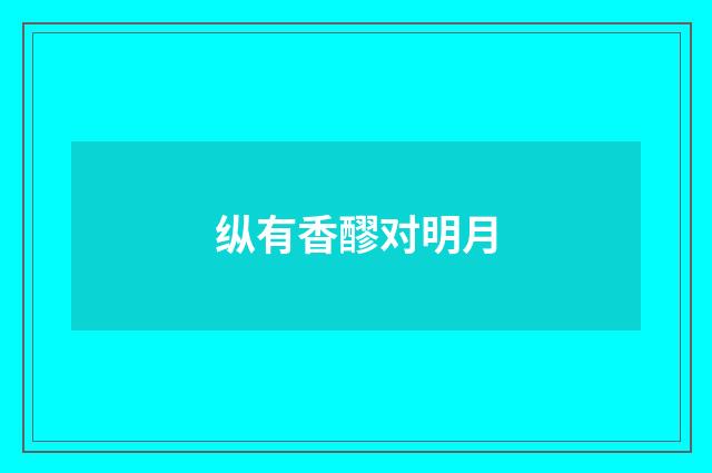 纵有香醪对明月