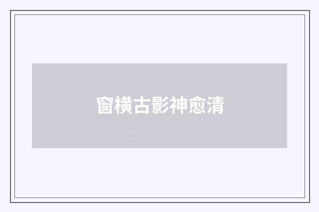窗横古影神愈清