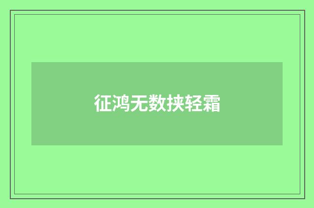 征鸿无数挟轻霜