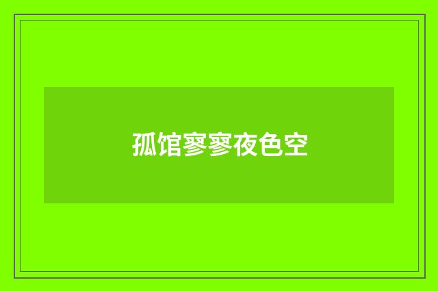孤馆寥寥夜色空