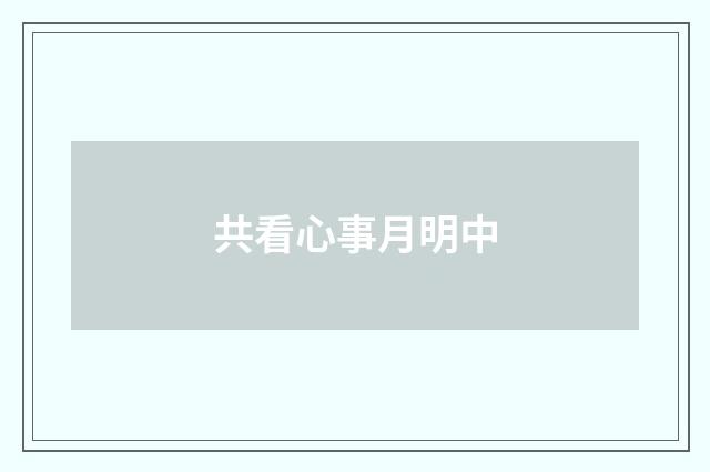 共看心事月明中