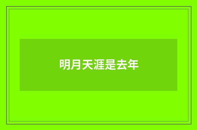 明月天涯是去年
