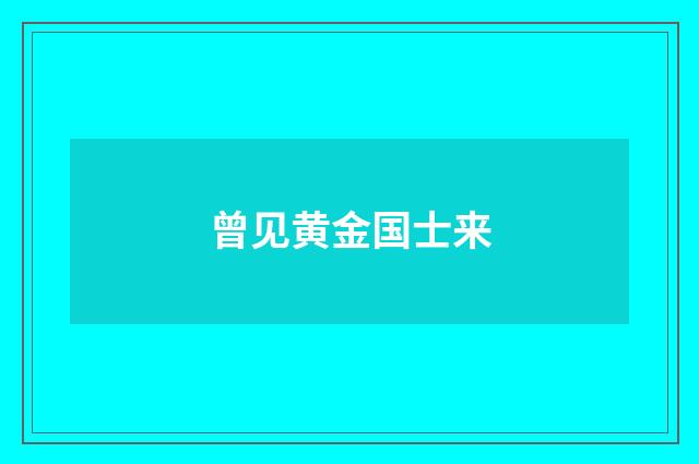 曾见黄金国士来