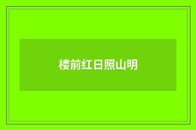 楼前红日照山明
