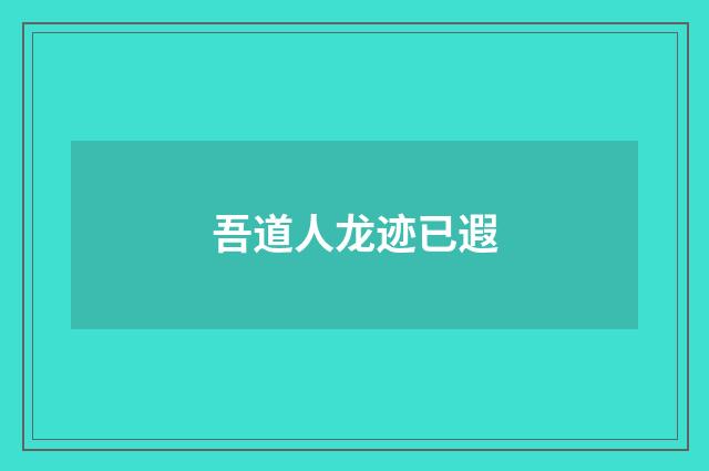吾道人龙迹已遐