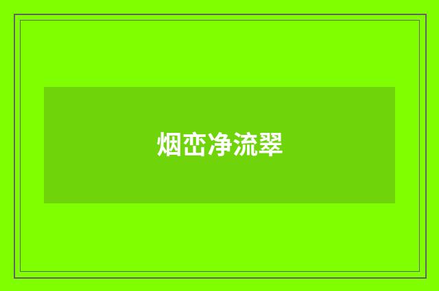 烟峦净流翠