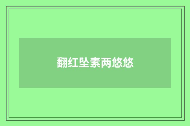 翻红坠素两悠悠