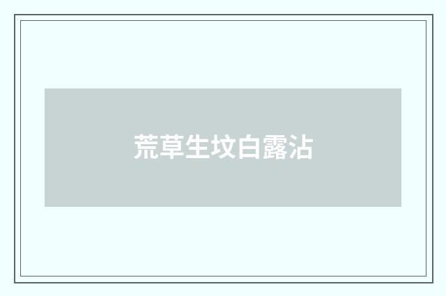 荒草生坟白露沾