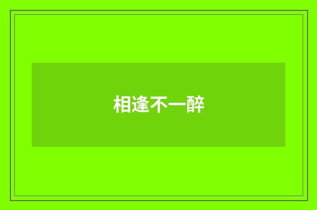相逢不一醉