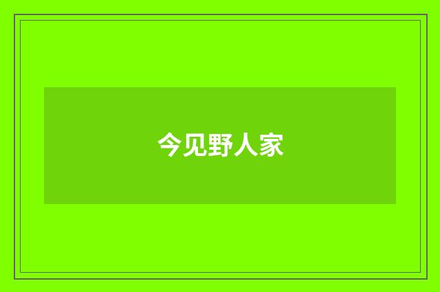 今见野人家