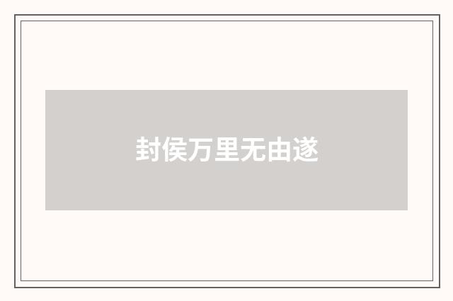 封侯万里无由遂
