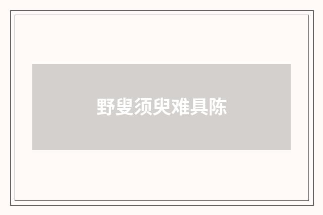 野叟须臾难具陈
