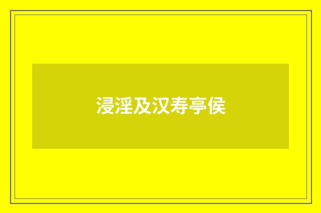 浸淫及汉寿亭侯