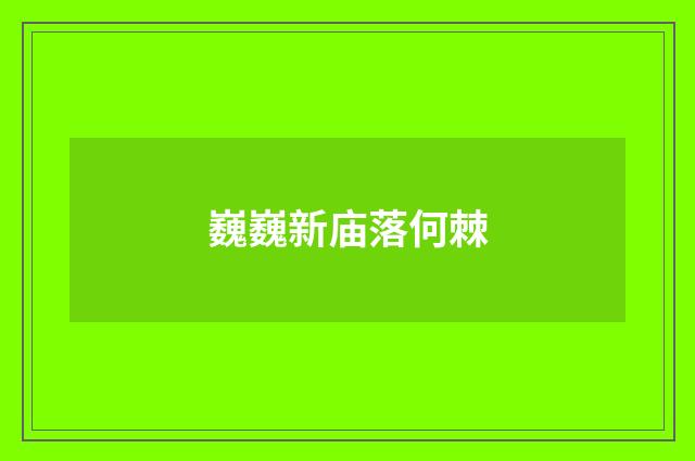 巍巍新庙落何棘