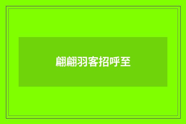翩翩羽客招呼至