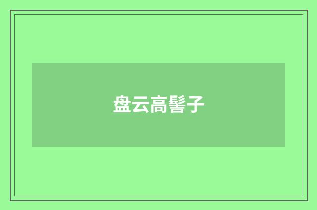 盘云高髻子