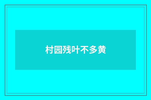 村园残叶不多黄