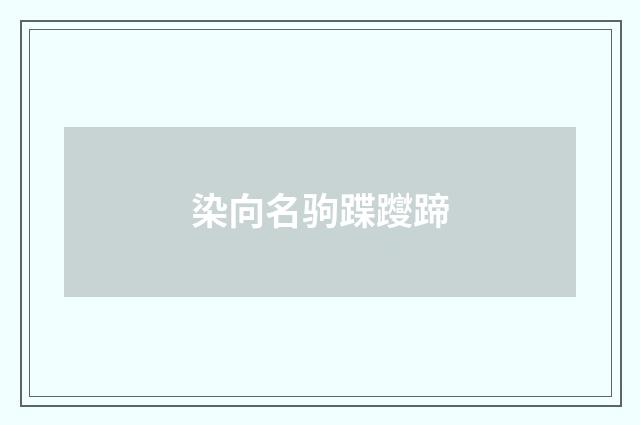 染向名驹蹀躞蹄