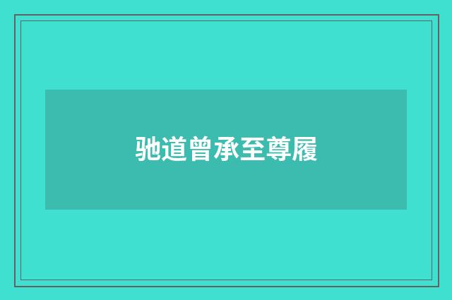 驰道曾承至尊履