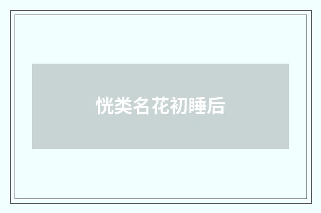 恍类名花初睡后