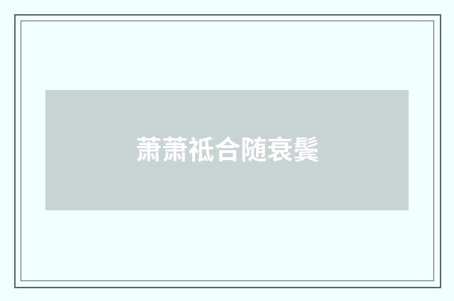 萧萧祗合随衰鬓