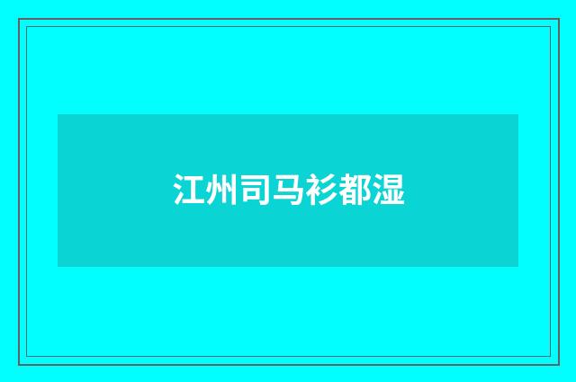 江州司马衫都湿