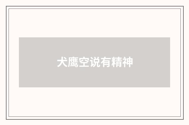 犬鹰空说有精神