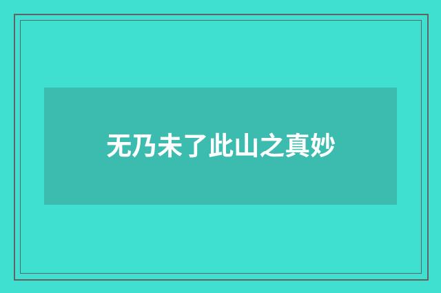 无乃未了此山之真妙