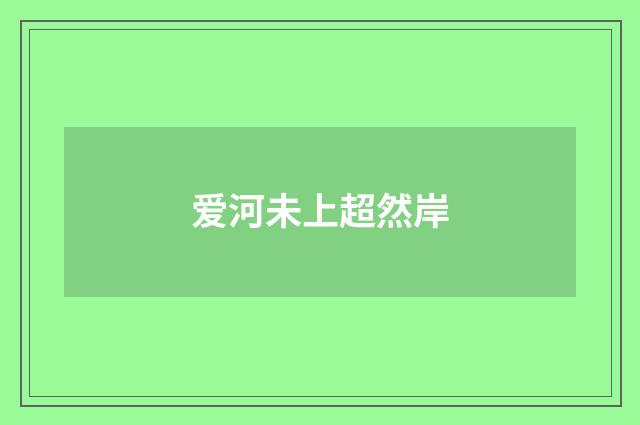 爱河未上超然岸