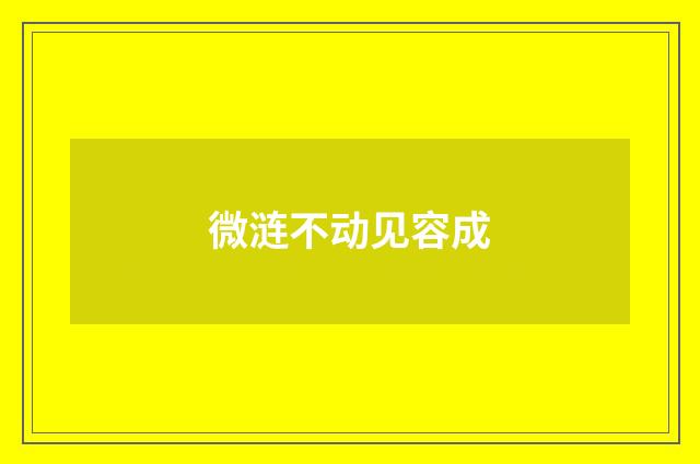 微涟不动见容成